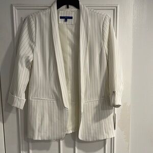 Apt. 9 Cream Pinstripe Blazer